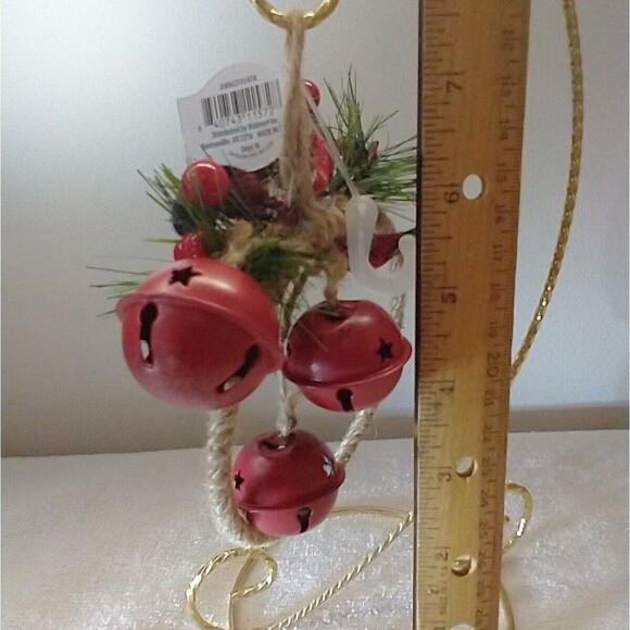 Holiday Time Wreath with Red Bells Christmas Ornament - Picture 6 of 10